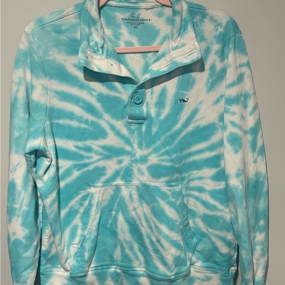 Vineyard Vines Aqua and White Tie-Dye Pullover - Picture 1 of 1